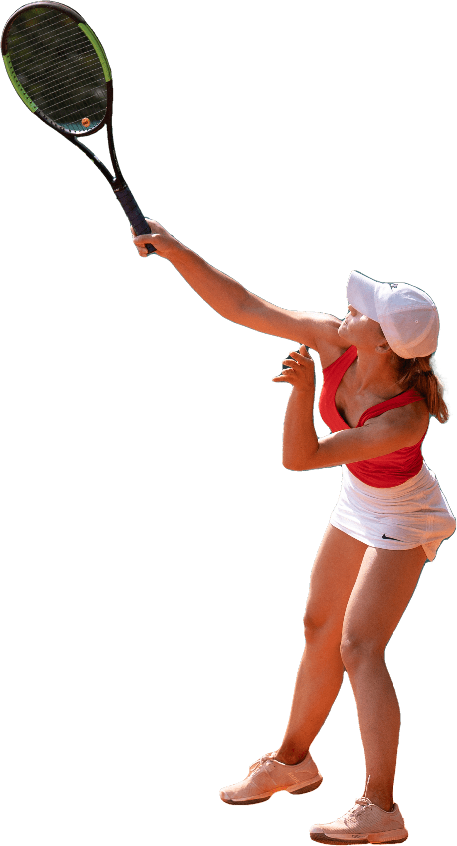 Tennis-Spielerin-in-Action